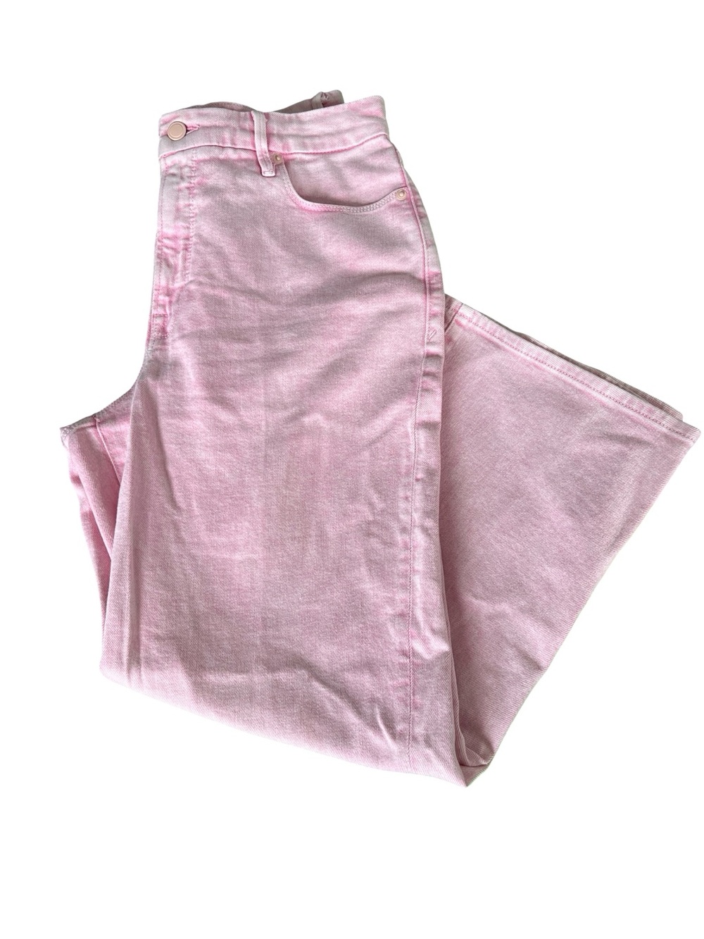 Good American Pink Good Waist Palazzo Crop Wide Leg High Rise Womens Size 10/30